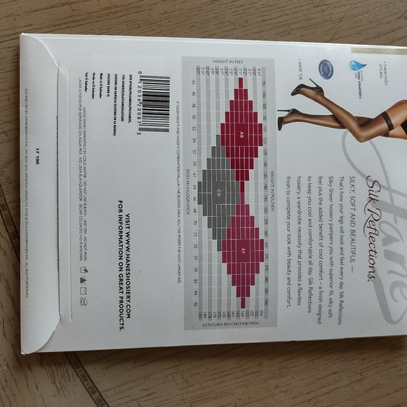 NEW. Hanes Silk Reflections Thigh Highs. Size CD - Picture 2 of 3
